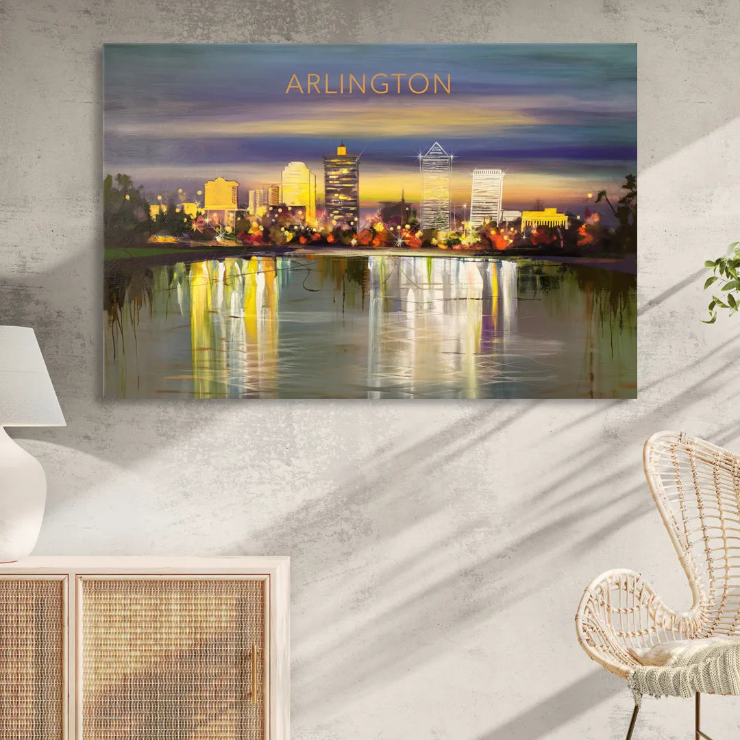 Arlington Cityscape Reflection Sitting Room - Canvas Wall Art