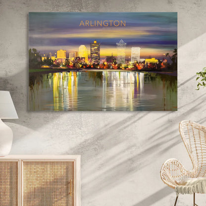 Arlington Cityscape Reflection Sitting Room - Canvas Wall Art