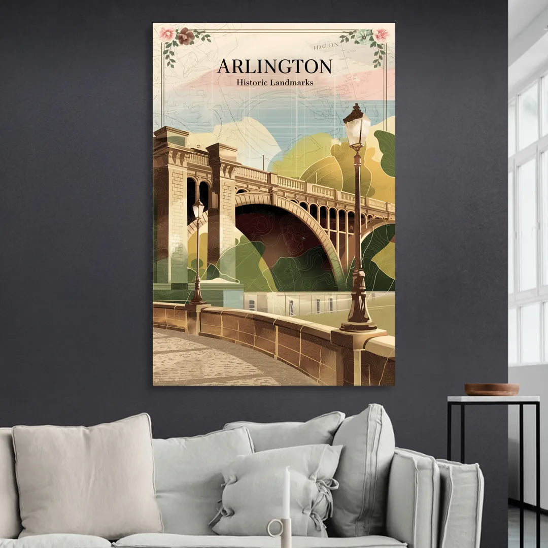 Arlington Historic Landmarks Living Room - Canvas Wall Art