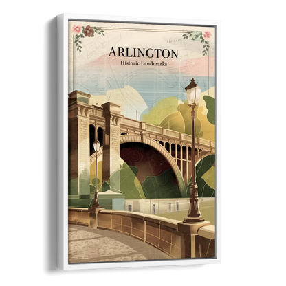 Arlington Historic Landmarks Side - White Canvas Wall Art