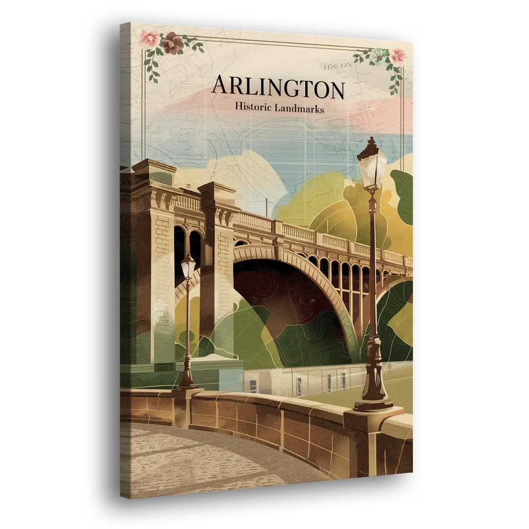 Arlington Historic Landmarks Side - Canvas Wall Art