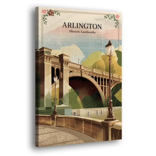 Arlington Historic Landmarks Side - Canvas Wall Art