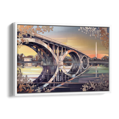 Arlington Memorial Bridge Side - White Canvas Wall Art