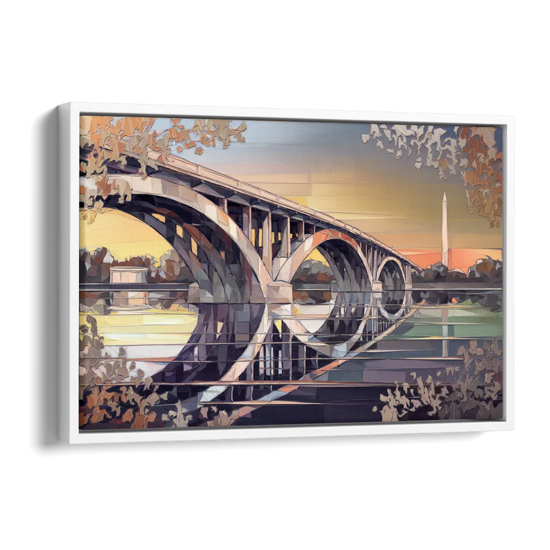 Arlington Memorial Bridge Side - White Canvas Wall Art