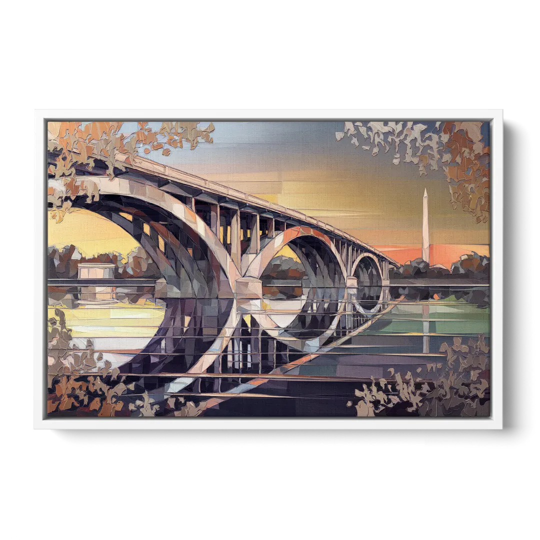 Arlington Memorial Bridge Front - White Canvas Wall Art