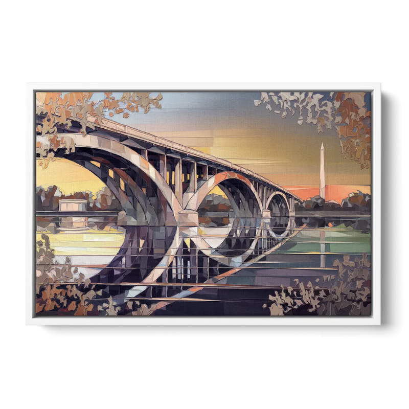 Arlington Memorial Bridge Front - White Canvas Wall Art