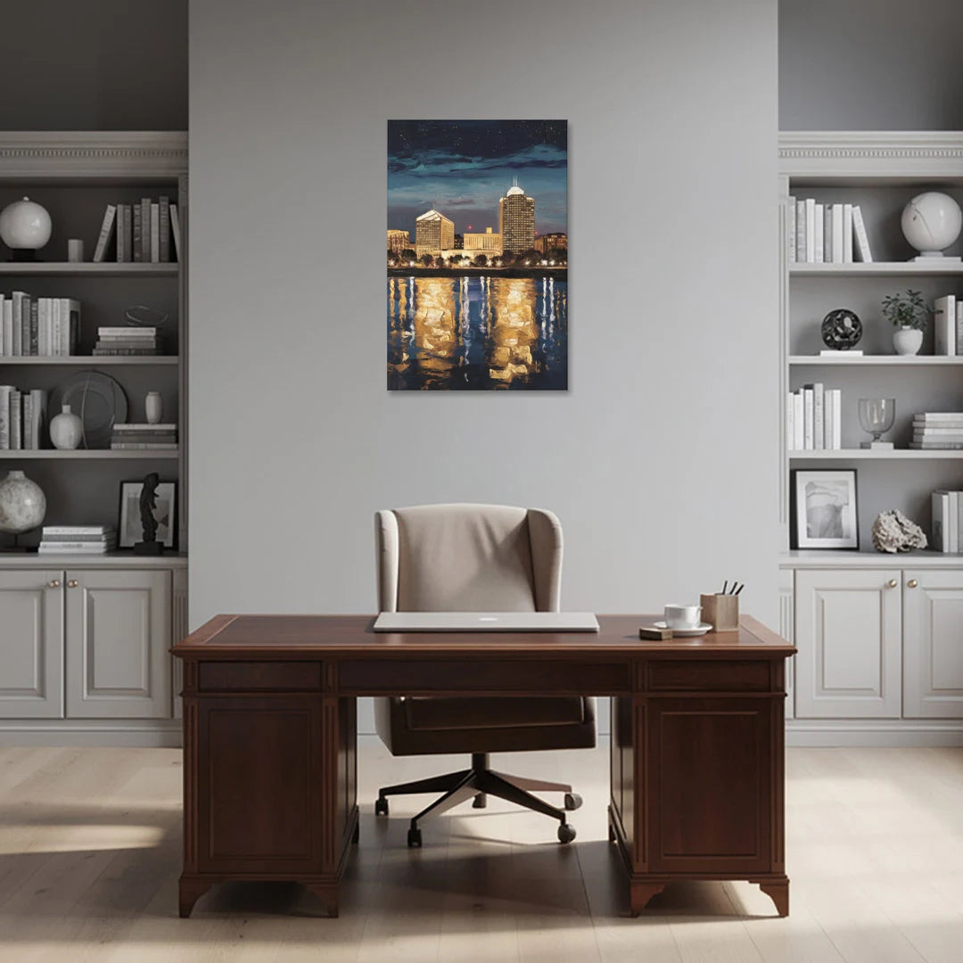 Arlington Night Lights - Canvas Wall Art - Office - 24x36