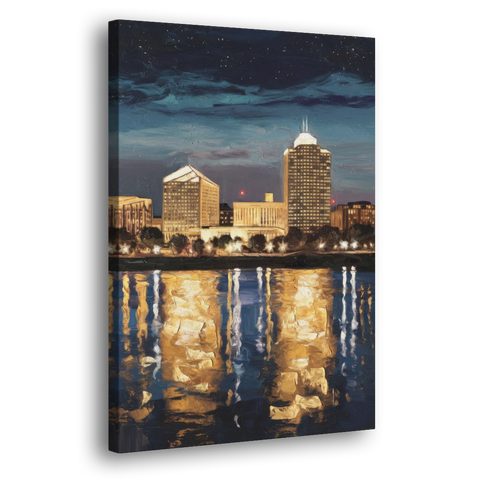 Arlington Night Lights - Canvas Wall Art - Side