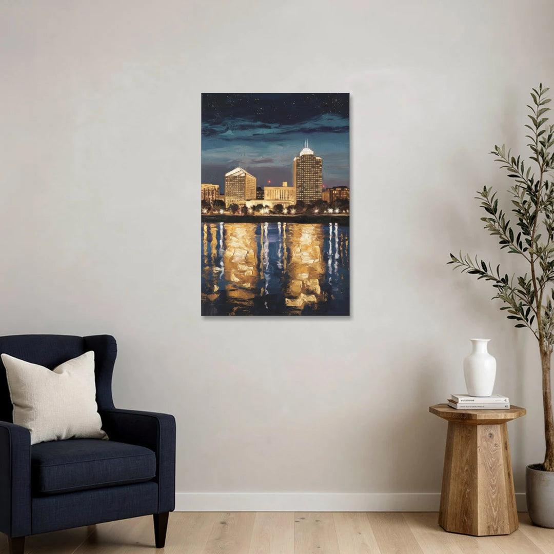 Arlington Night Lights - Canvas Wall Art - Sofa - 24x36