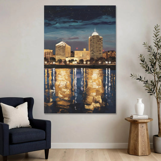 Arlington Night Lights - Canvas Wall Art - Sofa - 40x60