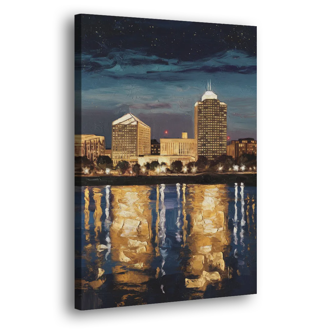 Arlington Night Lights Side - Canvas Wall Art