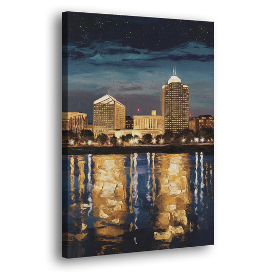 Arlington Night Lights Side - Canvas Wall Art