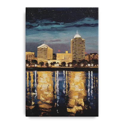 Arlington Night Lights Front - Canvas Wall Art