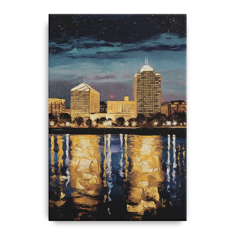 Arlington Night Lights Front - Canvas Wall Art