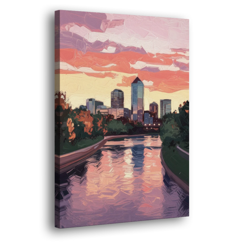 Arlington Skyline Sunset - Canvas Wall Art - Side