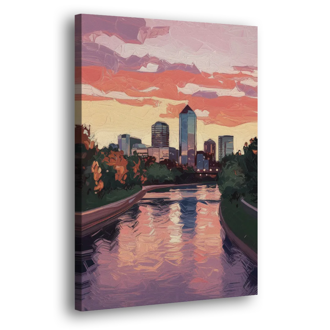 Arlington Skyline Sunset Side - Canvas Wall Art