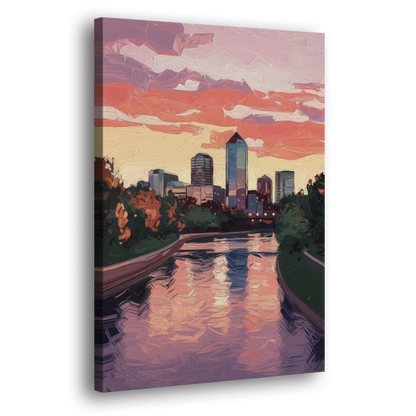 Arlington Skyline Sunset Side - Canvas Wall Art