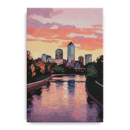 Arlington Skyline Sunset Front - Canvas Wall Art