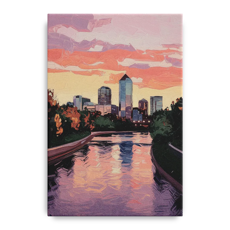 Arlington Skyline Sunset Front - Canvas Wall Art