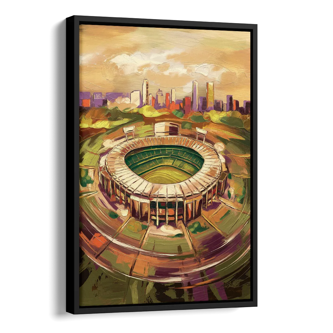 Arlington Stadium View Side - Black Canvas Wall Art