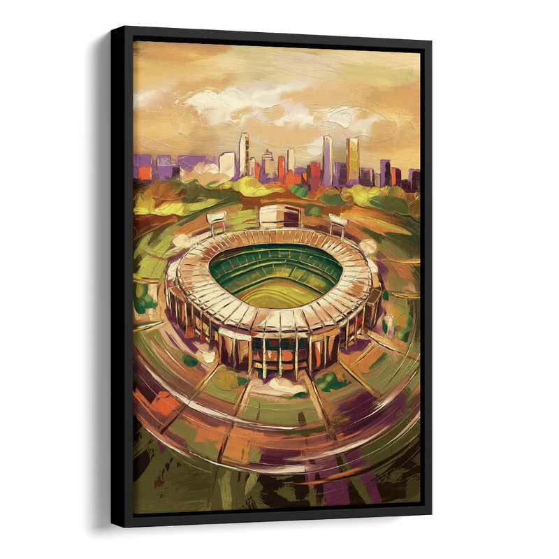 Arlington Stadium View Side - Black Canvas Wall Art