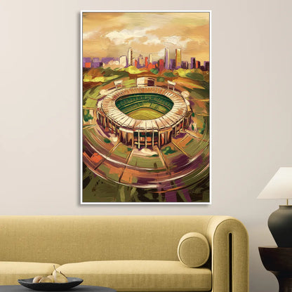 Arlington Stadium View Sitting Room - White Canvas Wall Art