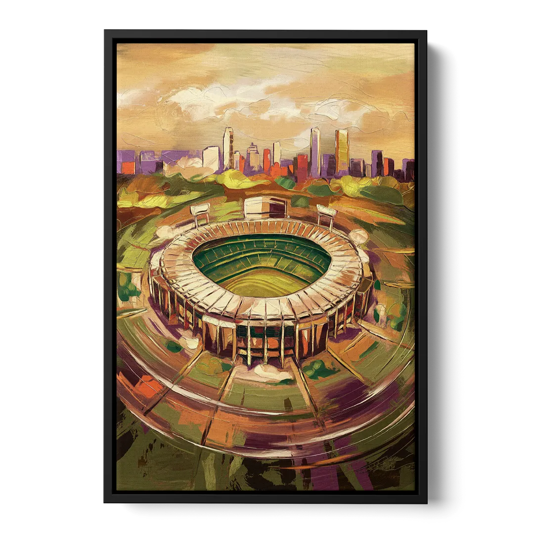 Arlington Stadium View Front - Black Canvas Wall Art