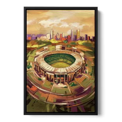 Arlington Stadium View Front - Black Canvas Wall Art