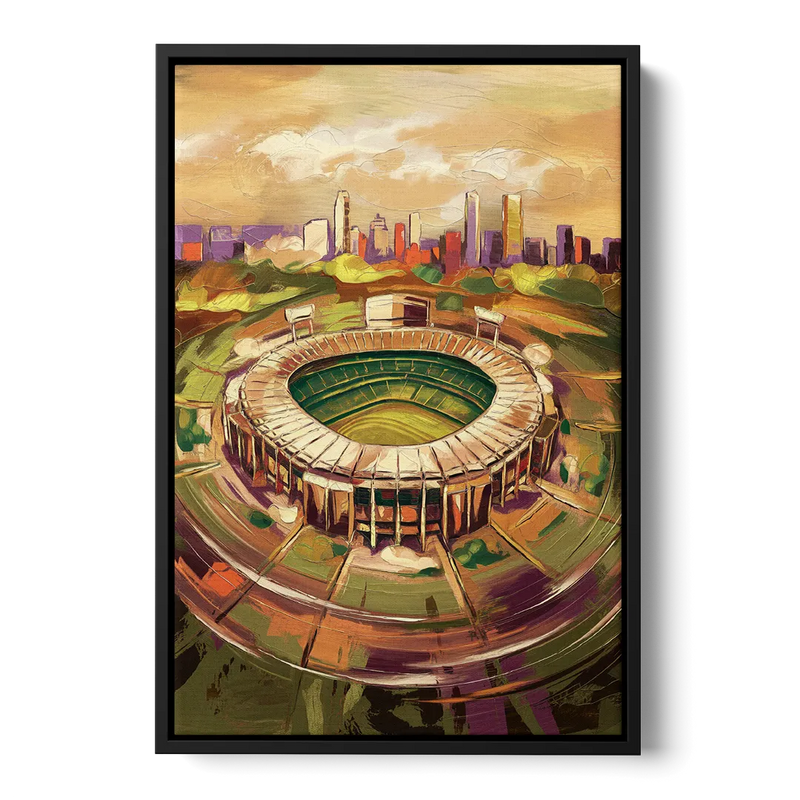 Arlington Stadium View Front - Black Canvas Wall Art