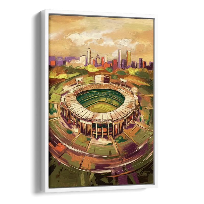Arlington Stadium View Side - White Canvas Wall Art
