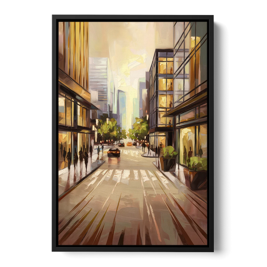 Arlington Urban Streets - Black Framed Canvas Wall Art - Front