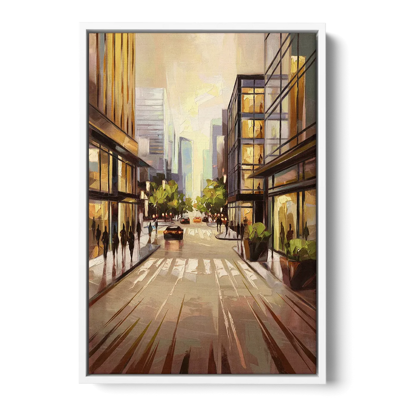 Arlington Urban Streets Front - White Canvas Wall Art