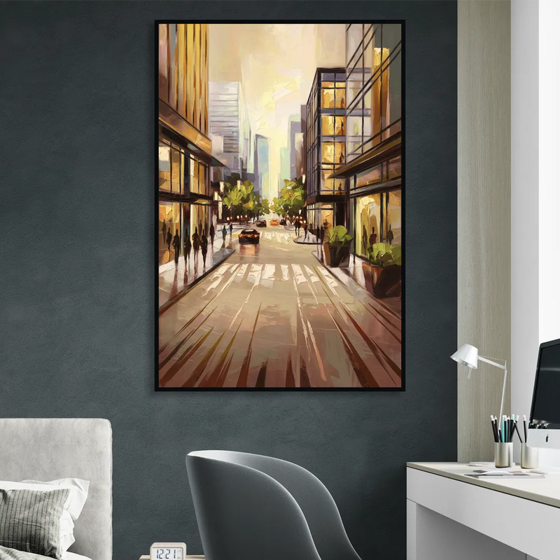 Arlington Urban Streets Living Room - Black Canvas Wall Art