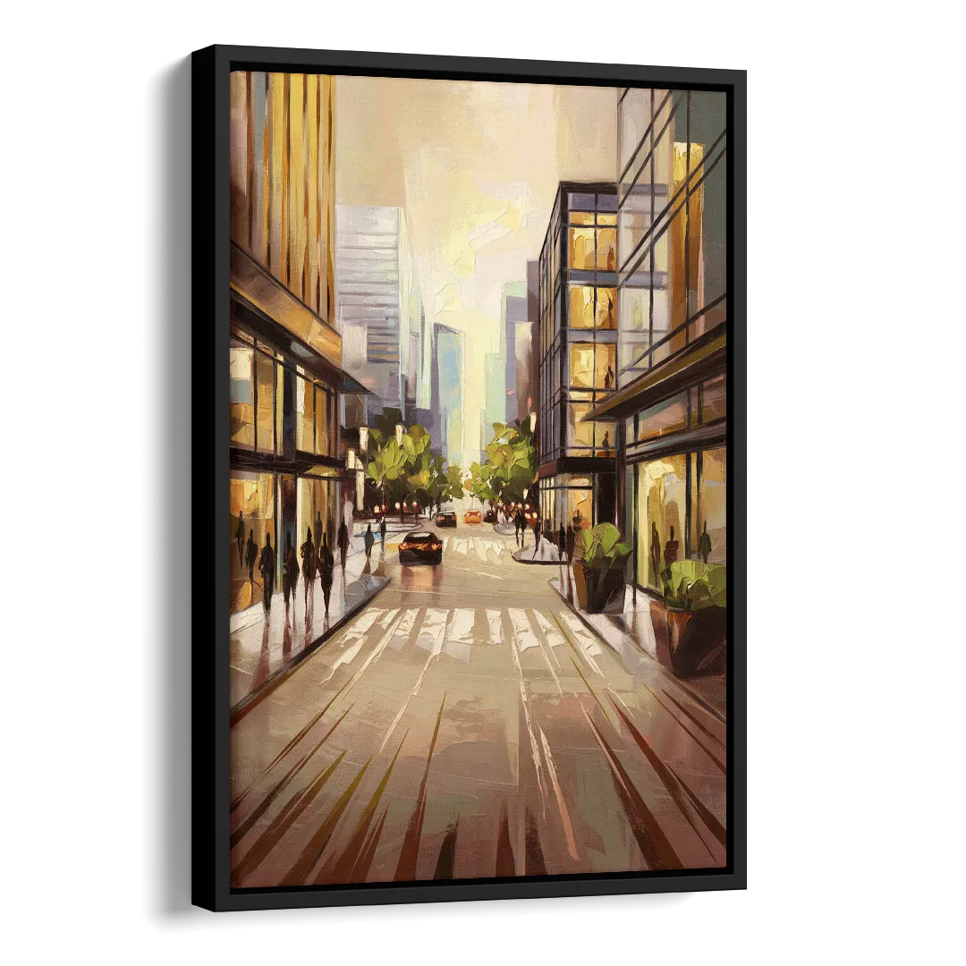 Arlington Urban Streets Side - Black Canvas Wall Art