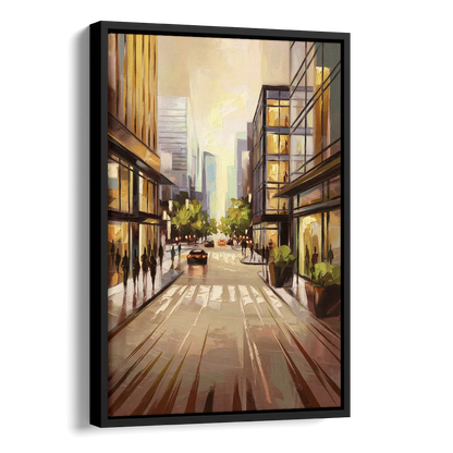 Arlington Urban Streets Side - Black Canvas Wall Art