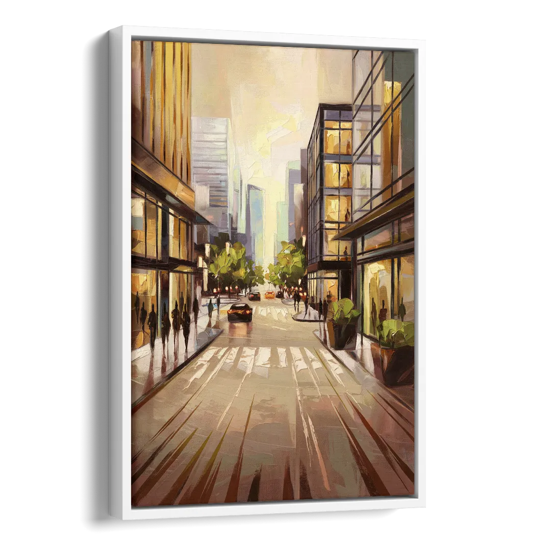 Arlington Urban Streets Side - White Canvas Wall Art