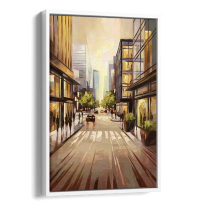 Arlington Urban Streets Side - White Canvas Wall Art