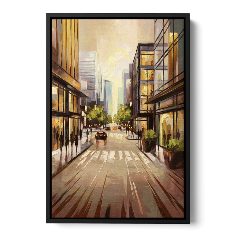 Arlington Urban Streets Front - Black Canvas Wall Art