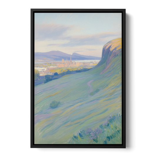 Arthur's Seat Serenity - Black Framed Canvas Wall Art - Front