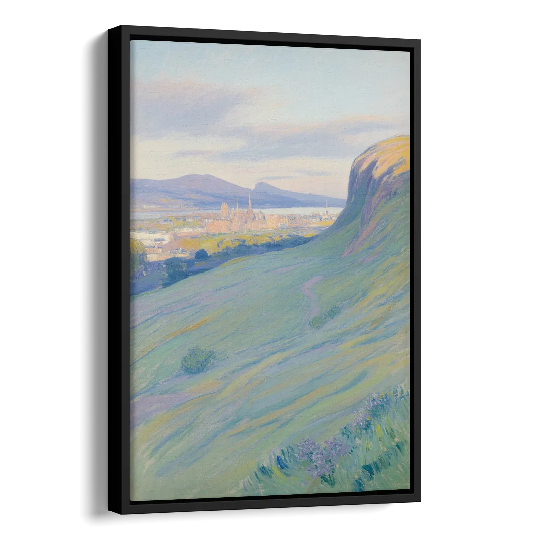 Arthur's Seat Serenity Side - Black Canvas Wall Art