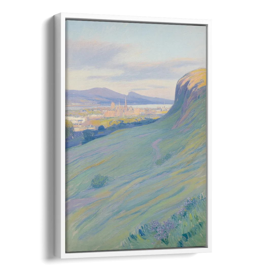 Arthur's Seat Serenity Side - White Canvas Wall Art