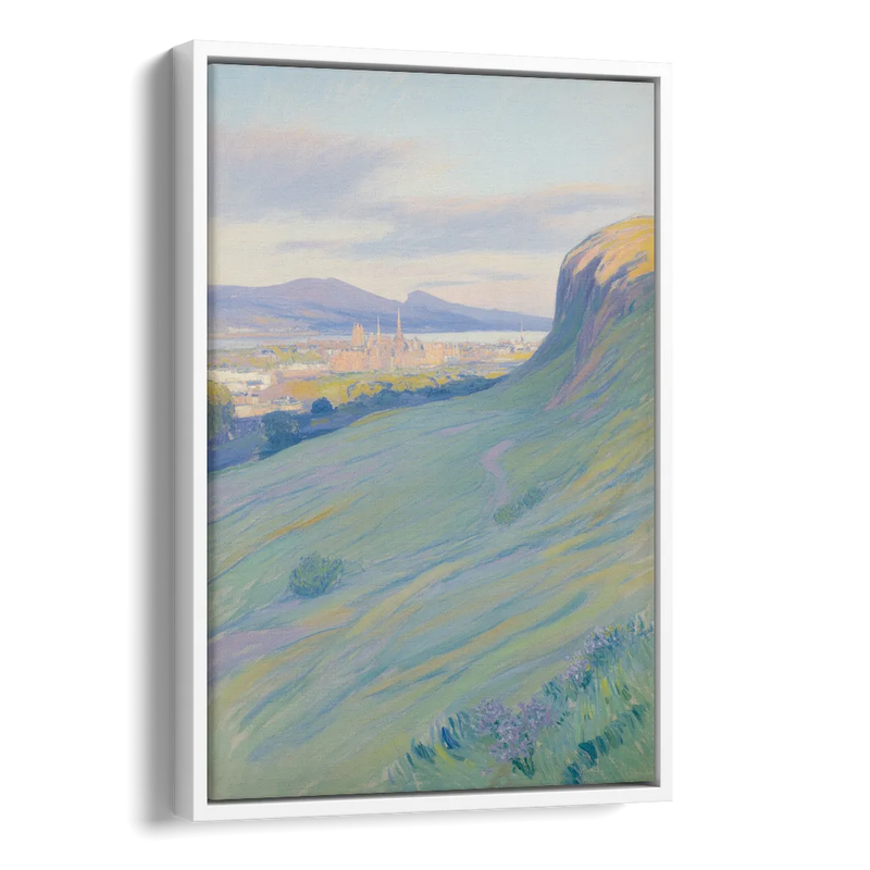 Arthur's Seat Serenity Side - White Canvas Wall Art