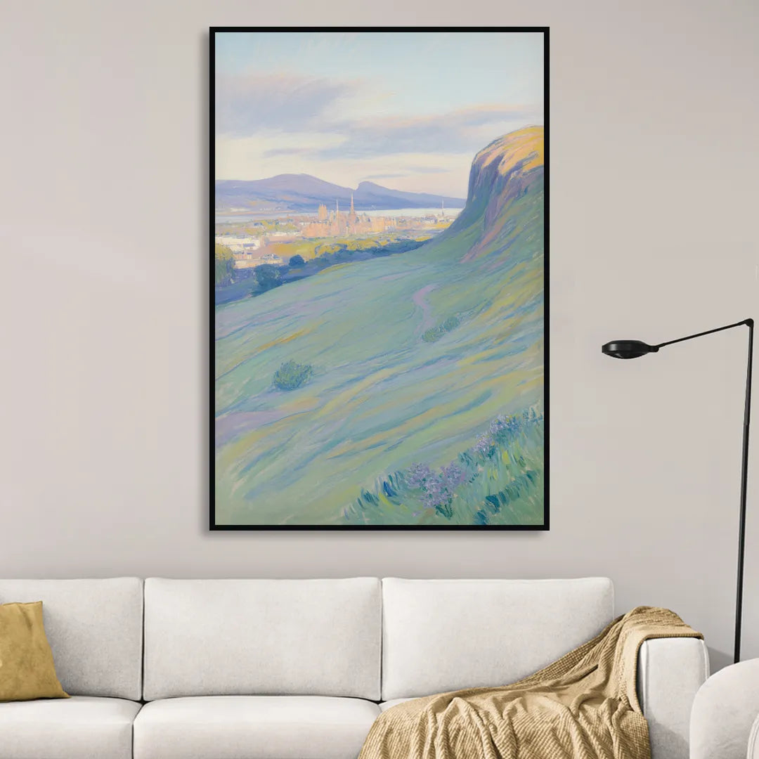 Arthur's Seat Serenity Living Room - Black Canvas Wall Art