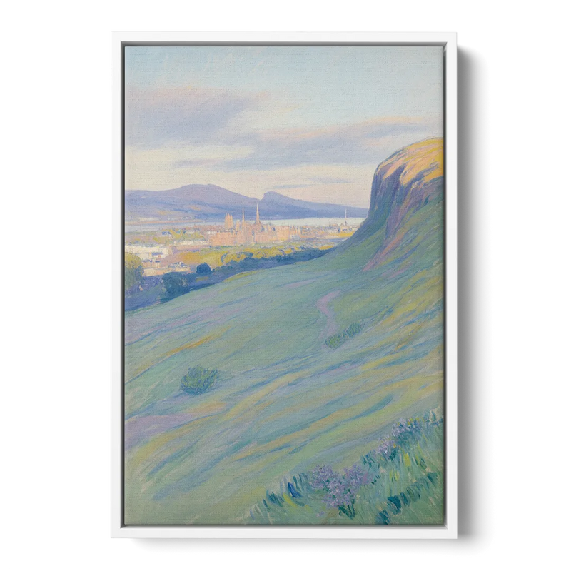 Arthur's Seat Serenity Front - White Canvas Wall Art
