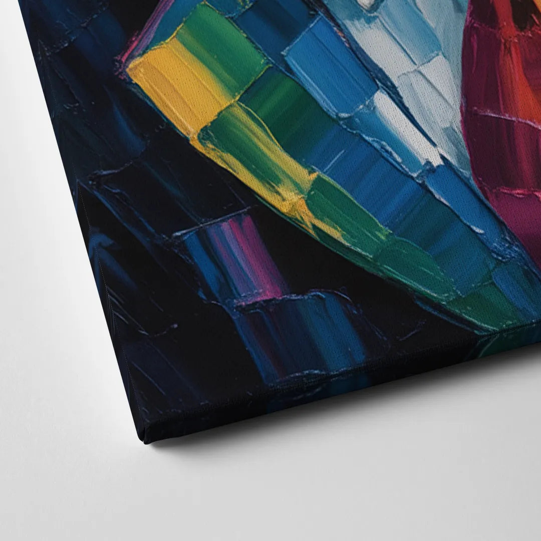 Artistic Bear with Glasses Canvas Close Up