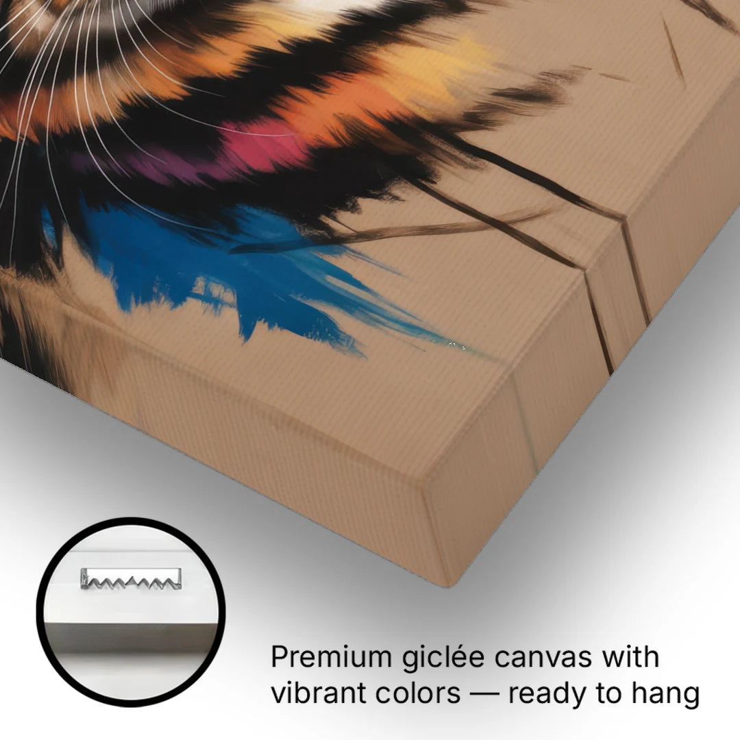 Artistic Cat with Glasses - Canvas Wall Art - Gallery Wrap Corner
