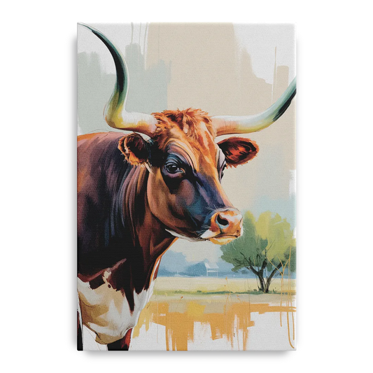 Artistic Longhorn Montage - Canvas Wall Art