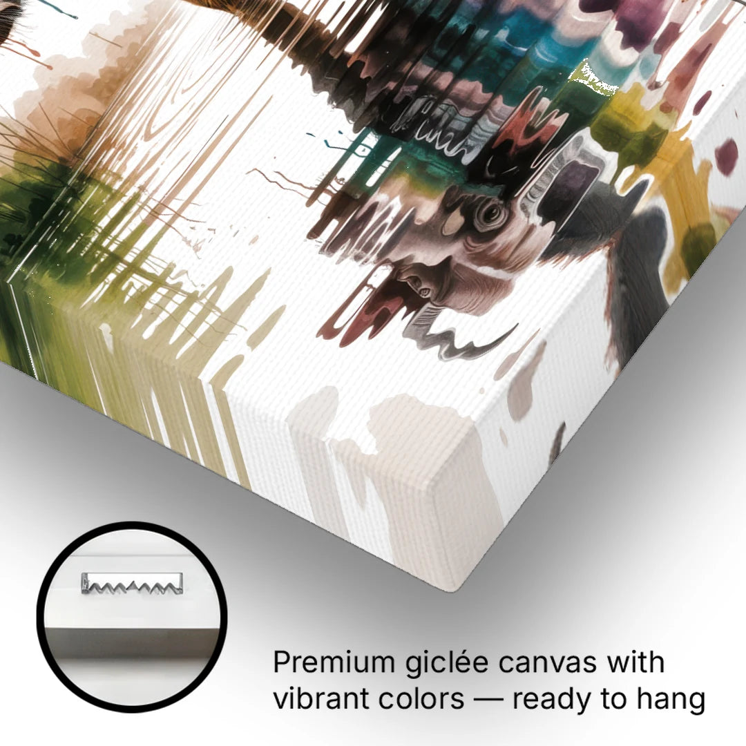 Artistic Water Buffalo in Habitat - Canvas Wall Art - Gallery Wrap Corner
