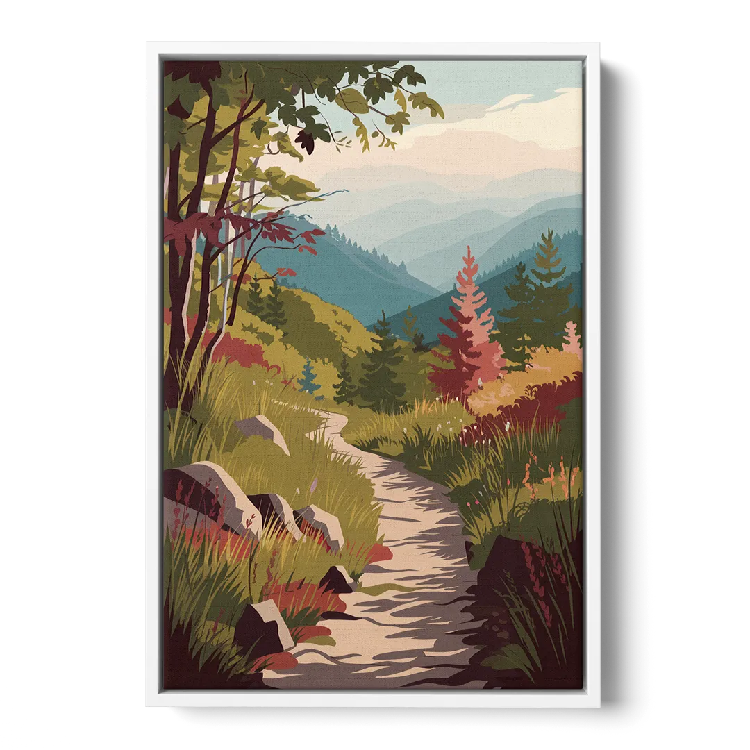 Asheville Appalachian Trail Views Front - White Canvas Wall Art