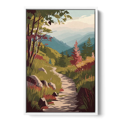 Asheville Appalachian Trail Views Front - White Canvas Wall Art